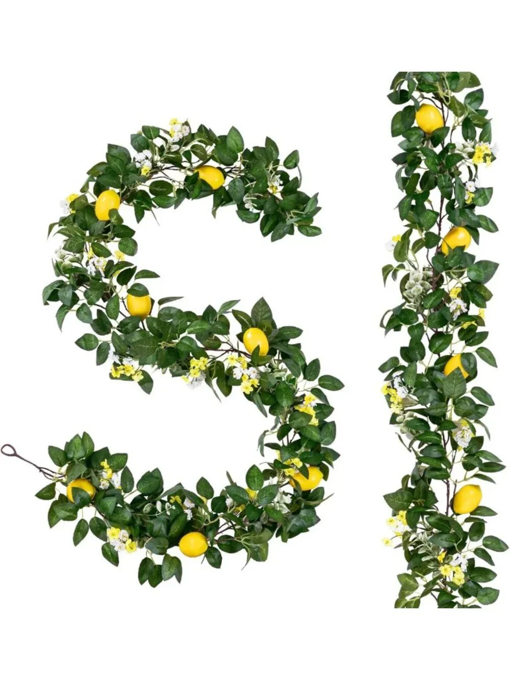 24 Ft Artificial Lemon Garland - 4Pcs Decorative Greenery for Home Decor